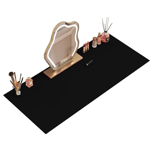 35.4x15.7 | Large Makeup Mat for Vanity | Black