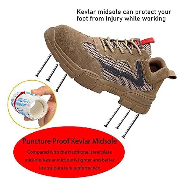 Ademende Werksneakers,Werkschoenen S3 Licht Ademend Beschermende Schoenen Dames Stalen Sportieve Schoenen Unisex,▁