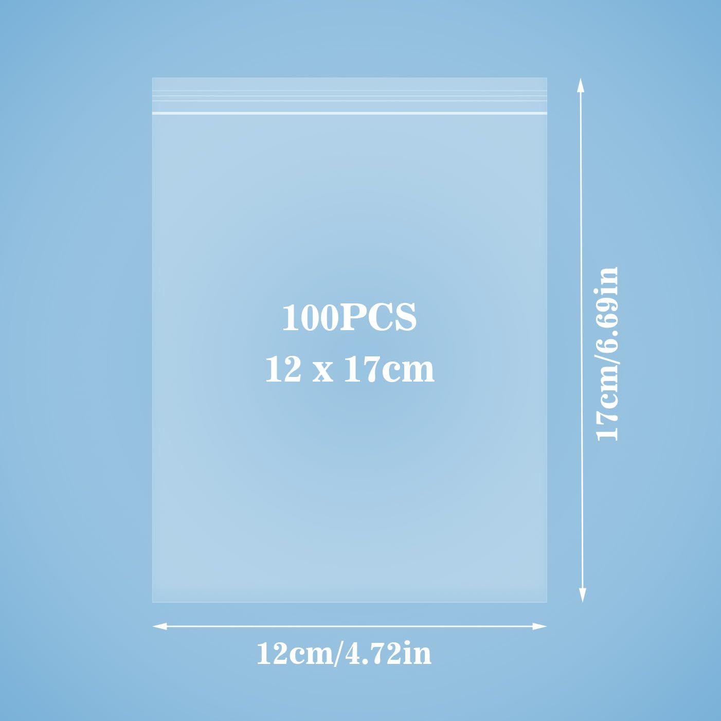 Clear Resealable Plastic Storage Bags with Grip Seal for Nuts Grain, Collectibles, and Clothes - 12x17cm, 100PCS - Image 2