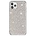 LUVI Fusicase for iPhone 11 Pro Max Diamond Case Cute Bling Glitter Rhinestone Crystal Shiny Sparkle Protective Cover with Electroplate Plating Bumper Luxury Fashion Case Silver