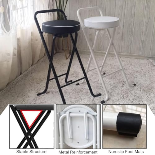 Tabouret de bar pliable avec assise rembourree confort - 4