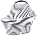 5-in-1 Carseat Canopy & Nursing Cover by Matimati, Stretchy & Ultra Soft Breastfeeding, Car seat & Stroller, Shopping Cart Covers, Perfect Gift for Mom (Classic Stripe)