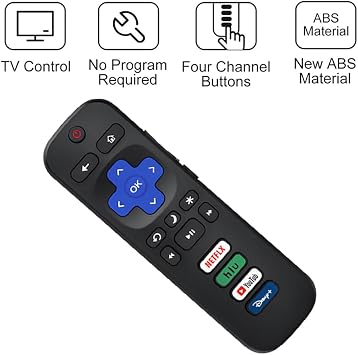 Universal TV Remote Compatible for Roku TV All Series, Remote Control Replacement for Hisense/Onn/TCL/Sharp/Philips/Element/Insignia/Hitachi/JVC R0KU Smart TVs (Not for RokuStick,Box and Player)