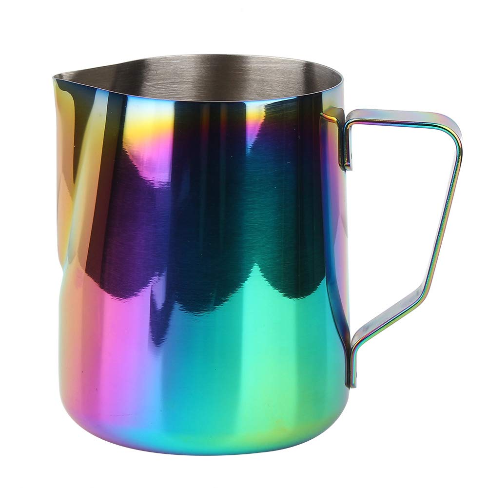 Stainless Steel Coffee Jug Latte Art Cup Ergonomic Handle Drawing Process Latte Art Cup Milk Frothing Pot Latte Art Pitcher Cup for Milk Frothing and Pouring (600ml)