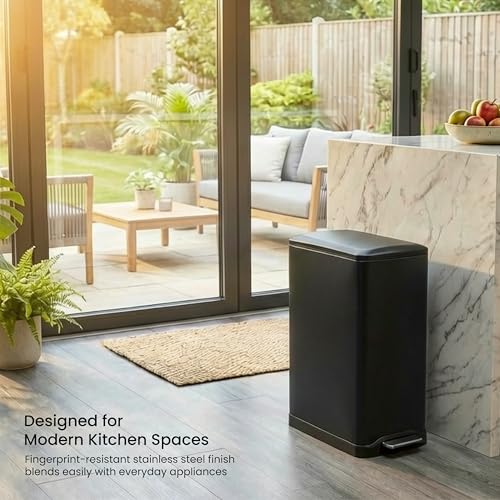 Image of Home Zone Living 13 Gallon Kitchen Trash Can with Dual Compartments