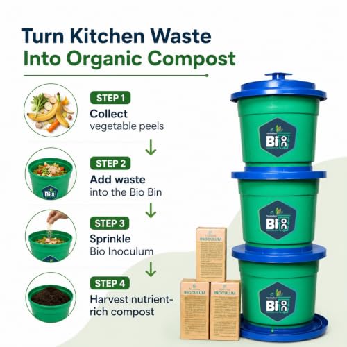 Image of Trendsetters Biobin 3-Tier Compost Bin with Bio Inoculum, 66L