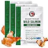 SeaBear Ready to Eat Smoked Wild Sockeye Salmon 3-Pack Wild-Caught Salmon, Fully Cooked in Gold Seal Pouch, No Refrigeration Needed, Shelf-Stable Gourmet Meal or Snack, 3.5 oz (Pack of 3)