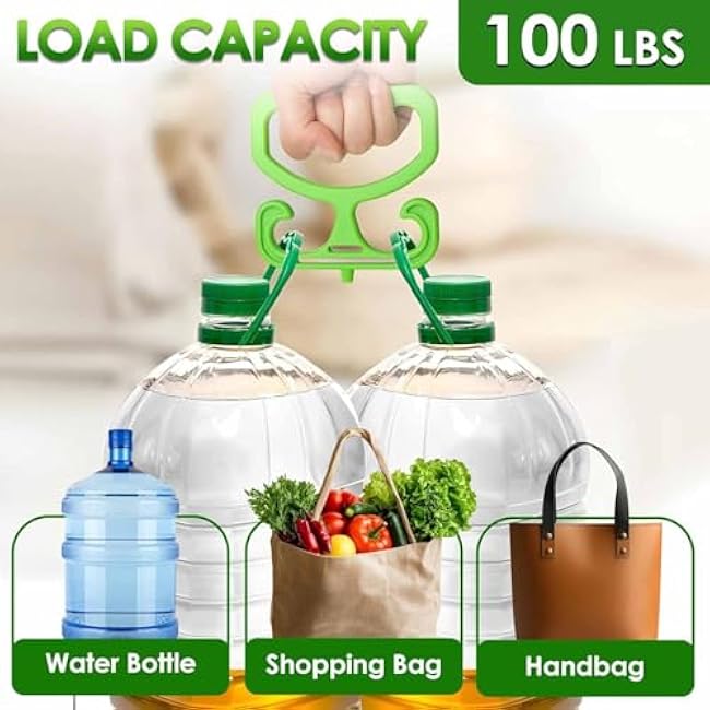 2-Pack Multi Purpose Heavy Duty Handle Holder Carrier, Plastic Grocery Bag Carrier Holder with Comfort Grip, Supports Up to 100lbs, Ergonomic Shopping Bag Handle for Shopping Bags, Buckets
