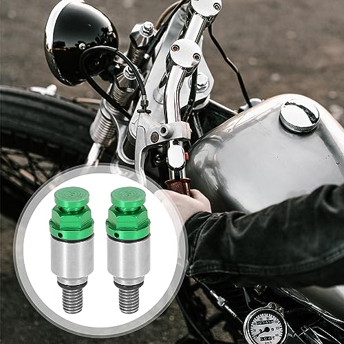 Motoforti 2 Stücke M5 x 0,8 Motorrad-Schraube Gabel-Entlüftungsventil für Honda für Yamaha für Suzuki für Kawasaki Grün