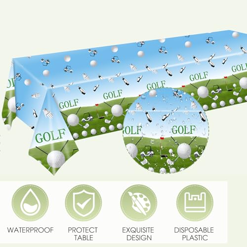 Image of 41PCS Golf Party Decorations Golf Sport Themed Party Supplies Include Golf Plates and Napkins Set,Plastic Tablecloth for Birthday Baby Shower Retirement Party,Serve 20