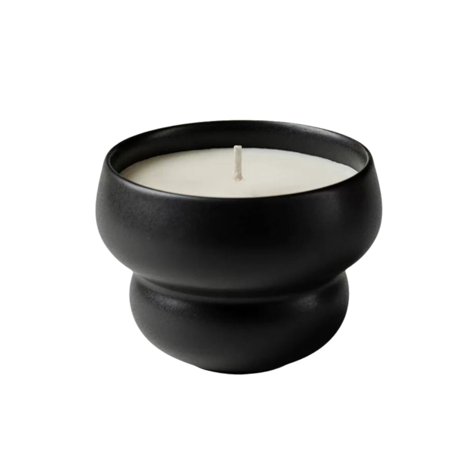 Exquisit Keramikkerzen, wiederverwendbare Aromatherapie-Kerze, moderne Kerzen im Glas, langanhaltend, sauber brennend, for den Duft zu Hause weich(Svart)
