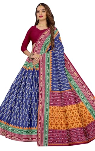 Sambalpuri Printed Pure Cotton Saree, Multicolor