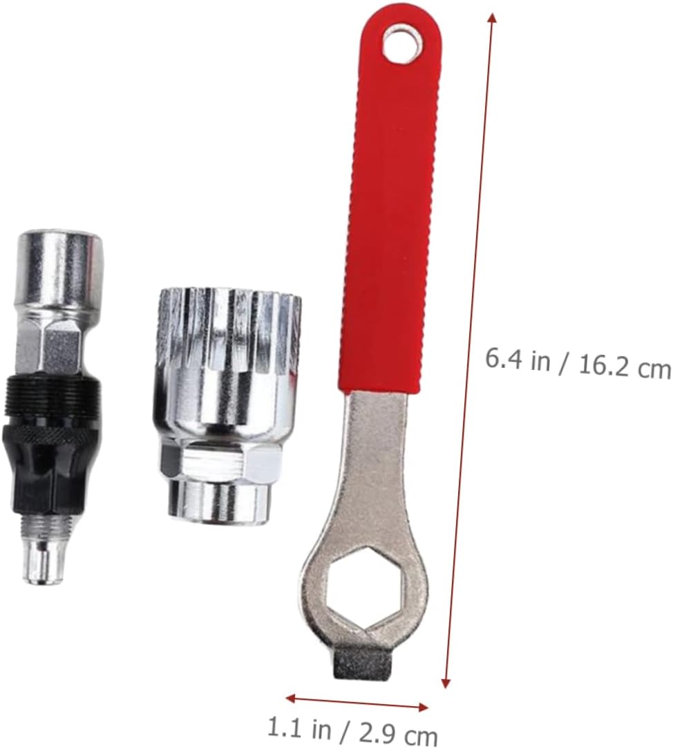 Milisten 1Set Multi Function Bike Repair Tool Durable Crank Puller Shaft Remover Easy to Use Mountain Bike Wrench with Removable Head Heavy Duty Construction