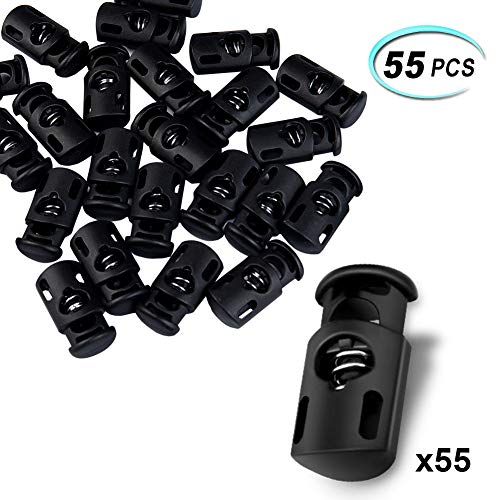 image for CousDUoBe 55 Pcs Plastic Cord Locks Single hole spring plug,Suit for D