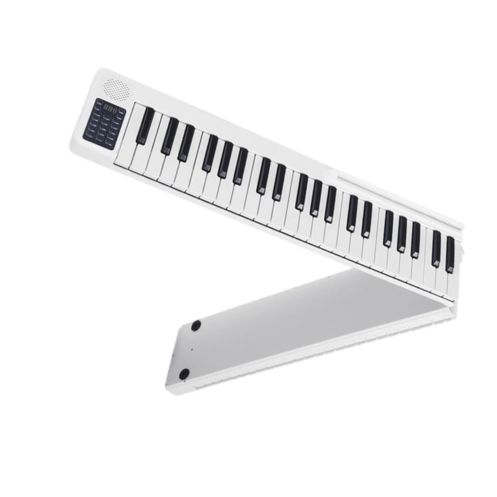 klawiatura elektroniczna Przenośne 88 Klawiszy Składane Pianino Cyfrowe Pianino Elektroniczne Klawiatura Fortepianowa Klawiatura Syntezatora Instrumentów Fortepianowych (Color : Silver)