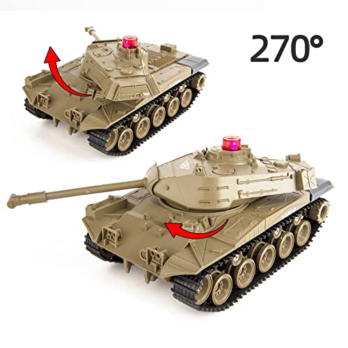 BDTCTK 1/30 M41A3 American Army Battle Tank, Remote Control Tank for Kids, Programmable RC Tanks with Lights & Realistic Sounds, All Terrain RC Military Tank Off-Road Vehicles for Kids Boys & Girls