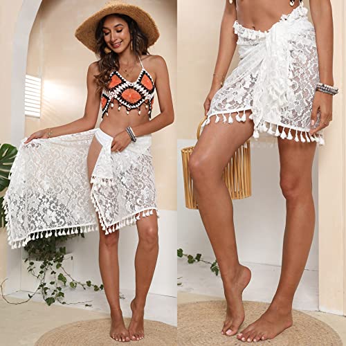 Sarong Swimsuit Coverup for Women Beachwear Bathing Suit Cover ups Lace Swimwear Wrap Skirt Sexy Bikini Cover ups2