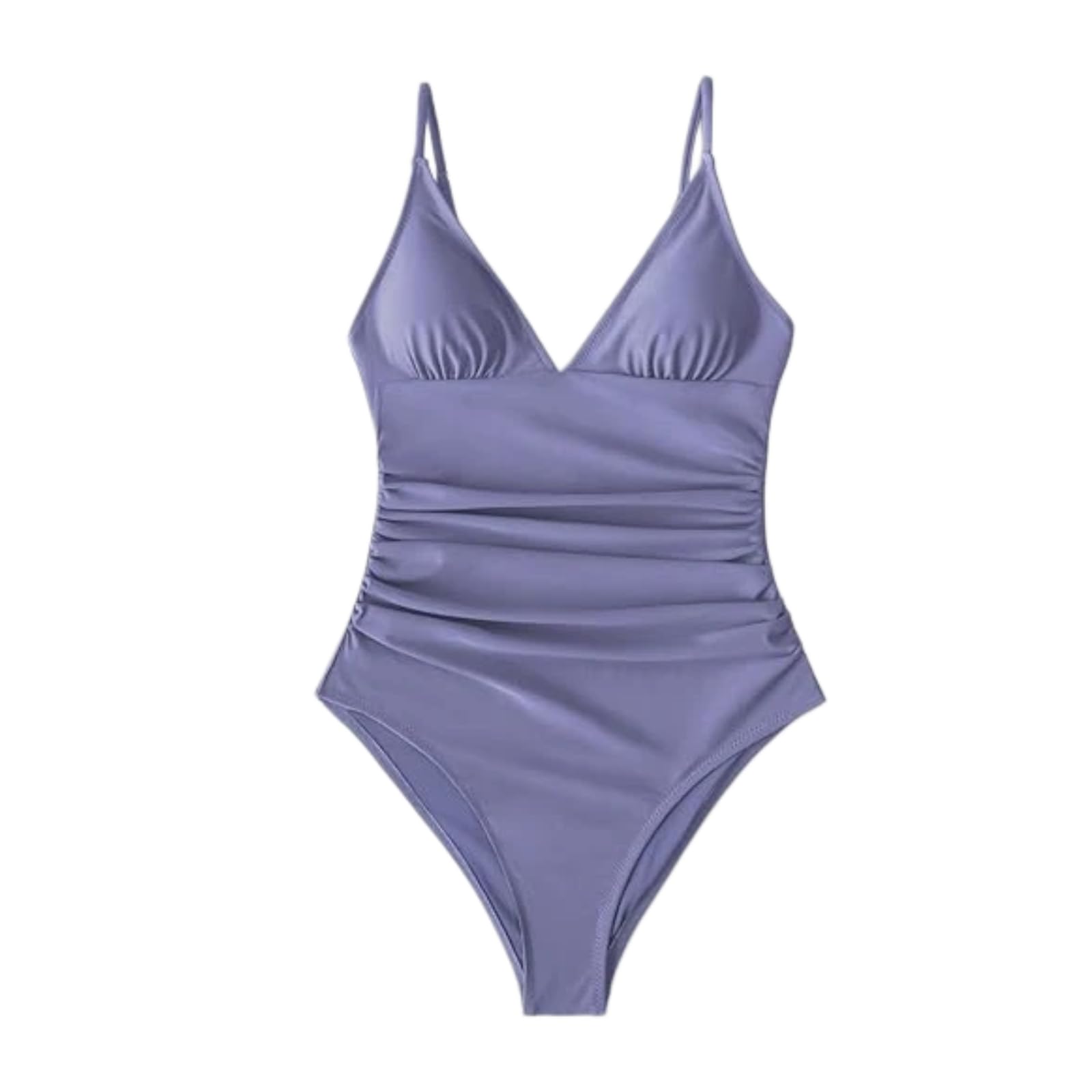 Costume de bain une pièce violet drapé col en V coupe regular - 8