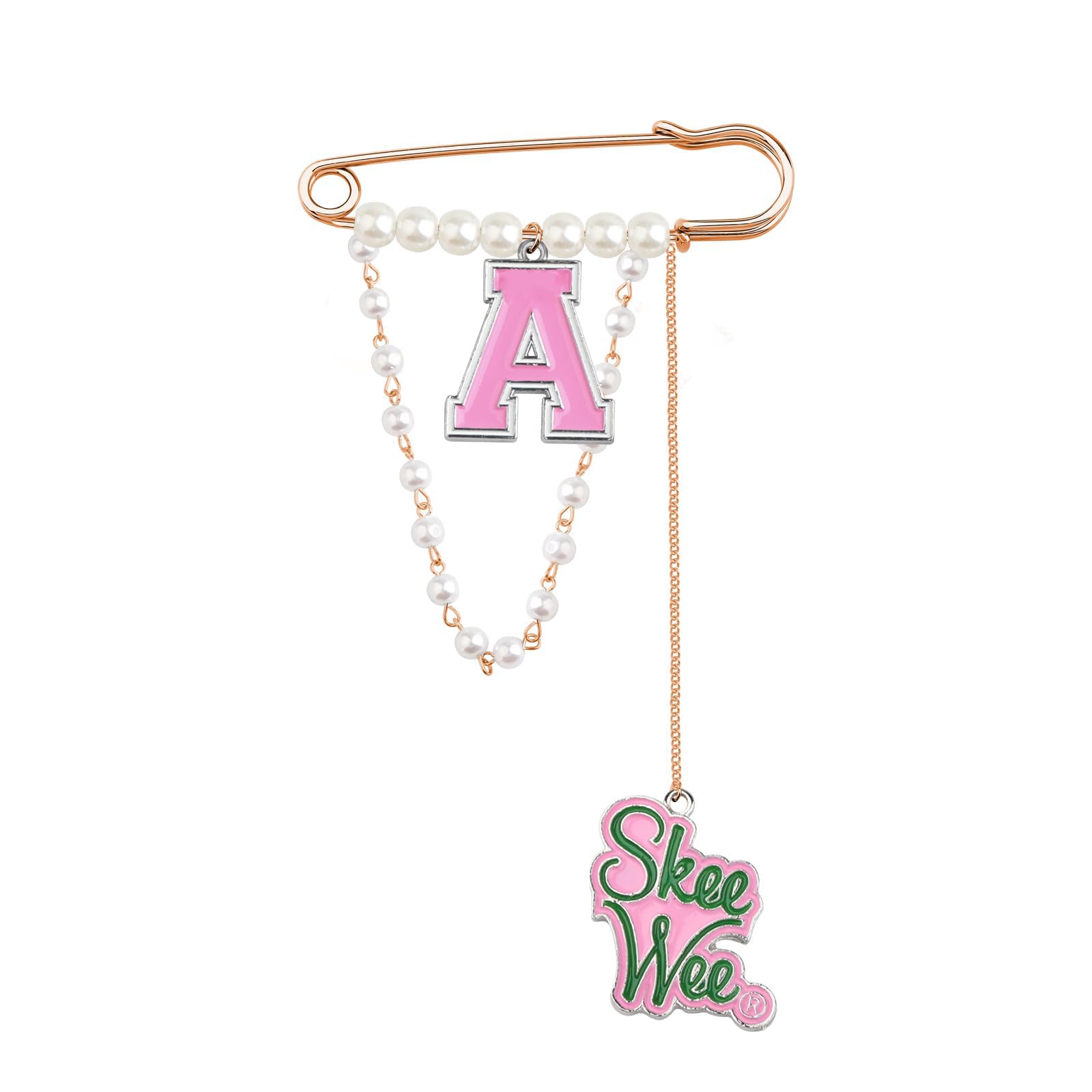 MYOSPARK Sorority Jewelry Pink and Green Sorority Brooch Pin Gift Greek Sorority Paraphernalia Gift