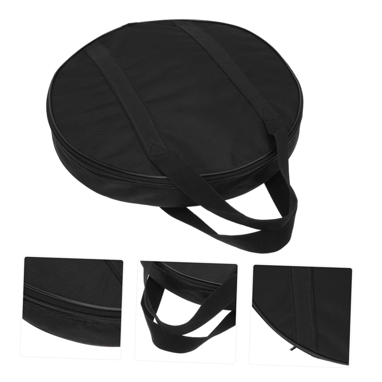 Toyvian Paquet de Rangement pour Gong et Cymbales 2pcs en Tissu Oxford Noir Étanche Poignée Portable pour Musiciens et Artistes Diamètre 40 Cm Épaisseur 8 Cm