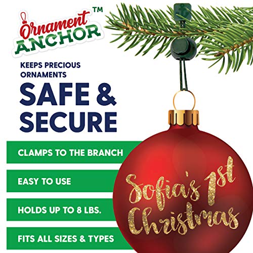 ORNAMENT-ANCHOR-Christmas-Ornament-Hooks-No-Slip-Ornament-Hangers-for-Xmas-No-More-Broken-Ornaments-Kid-Pet-Safe-Heavy-Duty-Strong-for-Small-or-Large-Ornaments-Green-3-Count