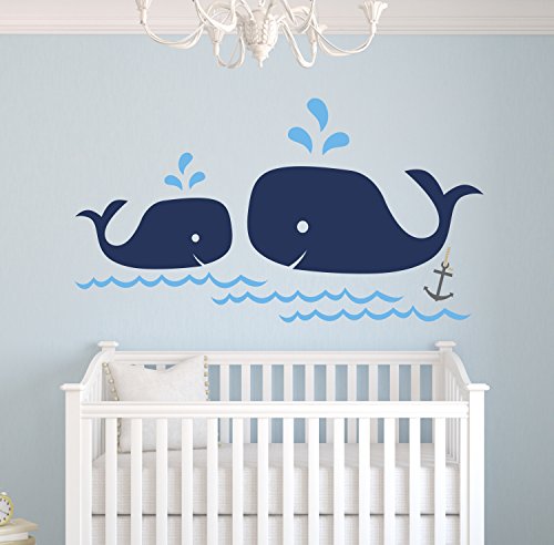 Vinilo Decorativo Ballena Mamá y Bebé para Pared