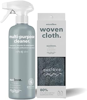 Natural Multi Purpose Cleaner and Premium Recycled Microfibre Cloth 500m...