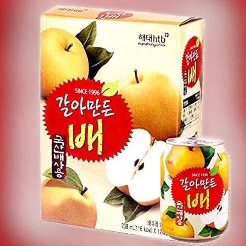 Haitai Box Sale - Korean Grated Pear Juice Can 238Mlx12 - Korean Food And Drink