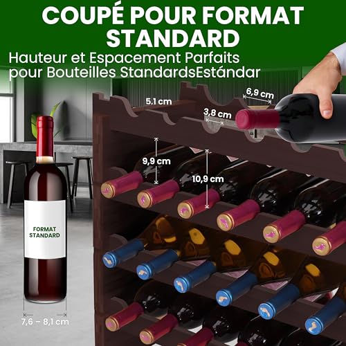 Étagère à vin empilable 72 bouteilles NutriChef pour stockage modulable - 5