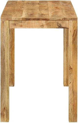 Miniatura 3 de Solid Mango Wood Dining Table 43.3"x21.7"x29.9" Rustic Kitchen Table with Sturdy Iron Frame Counter Height Narrow Design for Small Spaces Dining