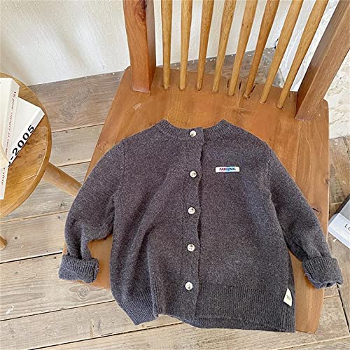 sfdgfhyf Boys Girls Basic Cotton Knit Sweater Cardigan Toddler Baby Solid Crewneck Long Sleeve Button Up Infant2