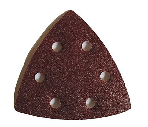 Dreieck-Schleifpapier-Klettfix 93 x 93mm K180, gelocht (6 Loch ringförmig