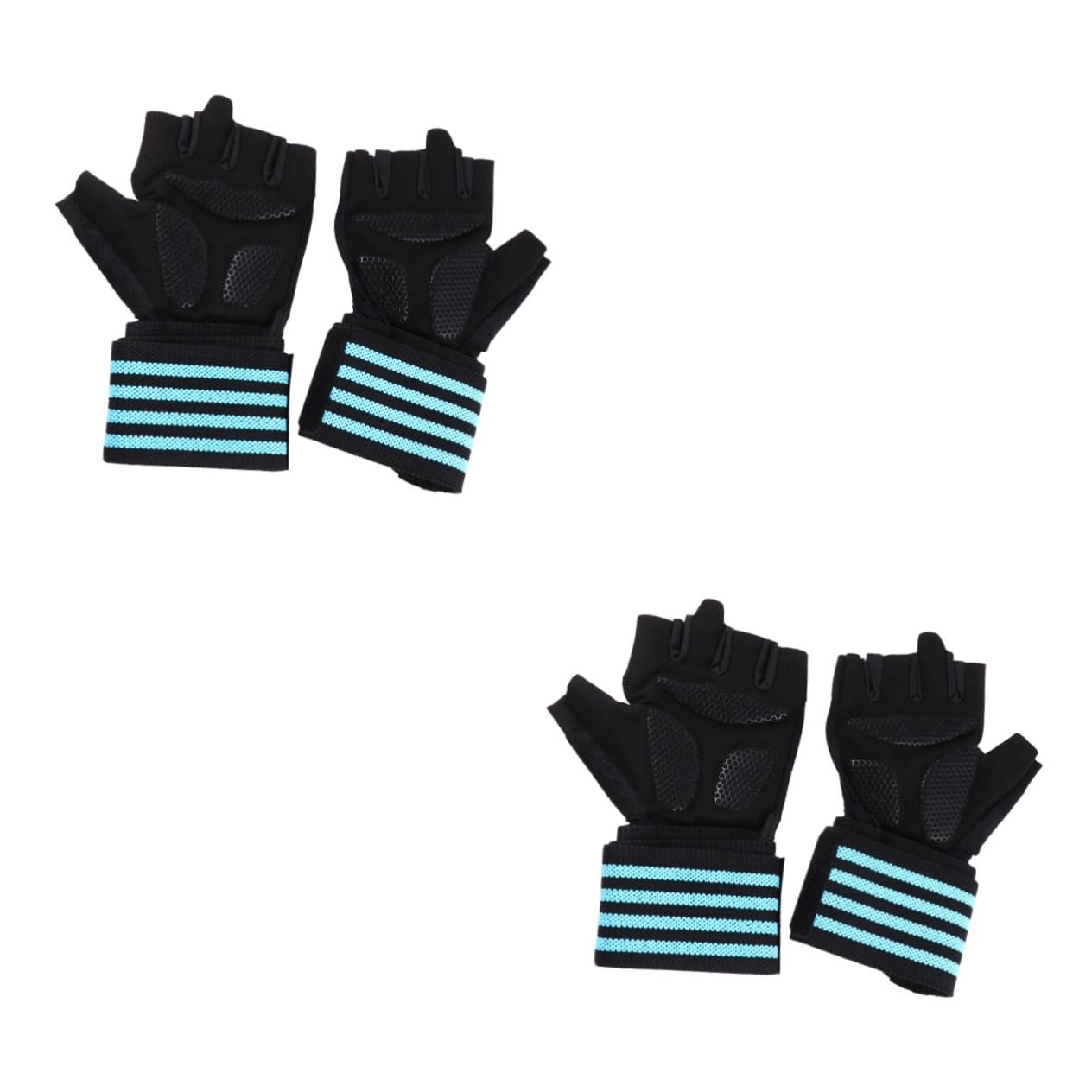 Housoutil 2pares Guantes De Entrenamiento Deportivos Antideslizantes para Musculación Media Dedos Soporte De Muñeca Transpirables y Cómodos para Levantamiento De Pesas y Entrenamiento De