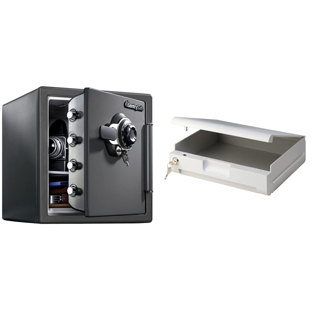 SentrySafe Fireproof and Waterproof Steel Home Safe with Locking Drawer ...