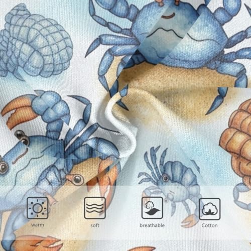 CHIFIGNO Boy Briefs Cotton Underwear Printed Breathable Toddler Boys Brief Underwear, Cute Blue Crabs Cartoon3
