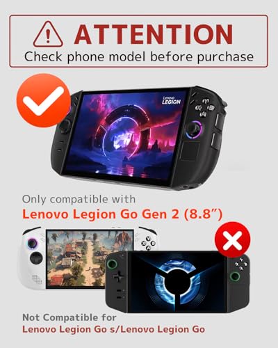 Image of NINKI Silicone Skin for Lenovo Legion GO 2 Case with Stand,Shockproof Anti-Scratch Non-Slip Protective Bumper Soft TPU Protector Cover Grip for Lenovo Legion GO 2 2025 Case Accessories Kickstand Black