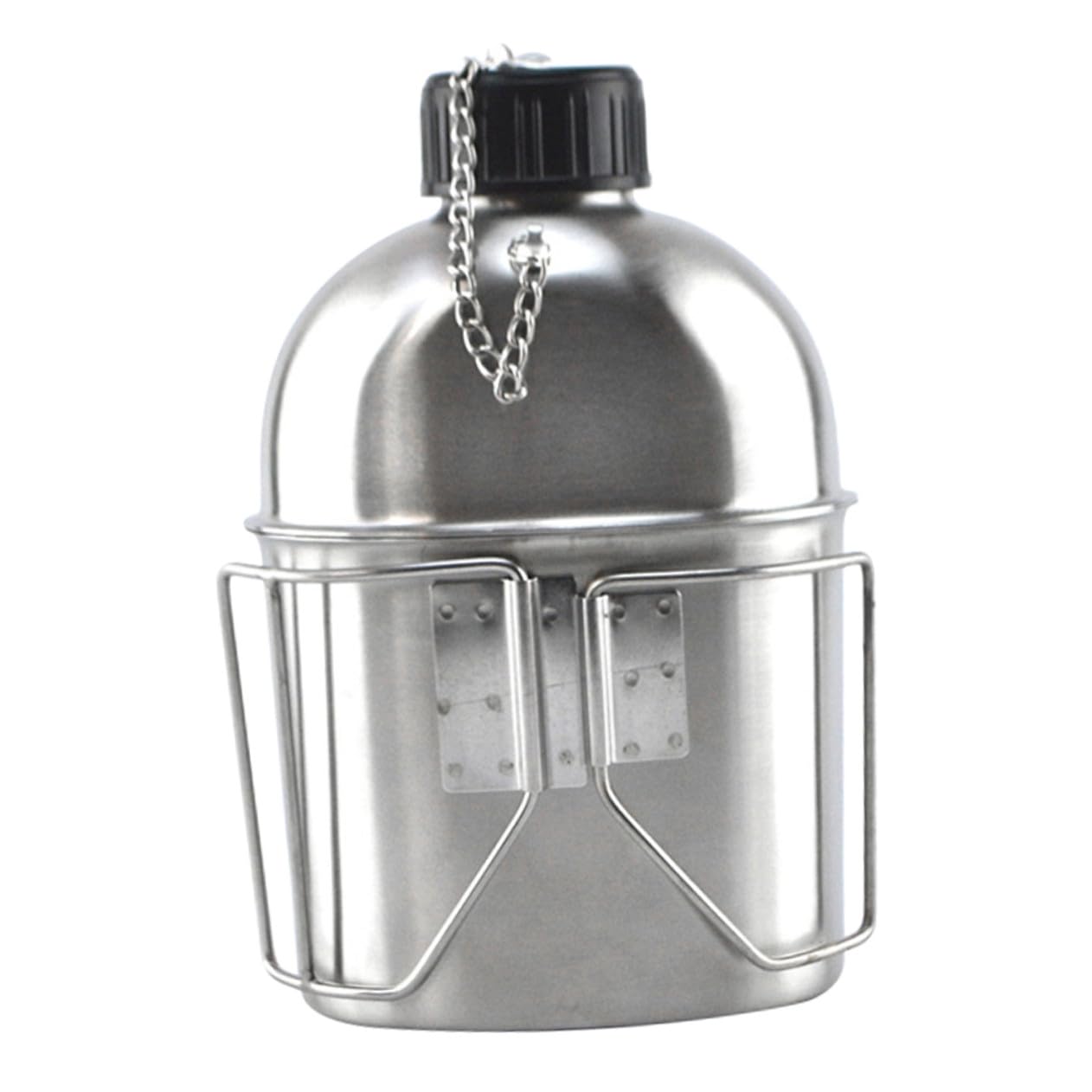 Supvox Tragbare Edelstahl Wasserflasche Militär Wasserkocher Satz 1l Langlebig Dicht Camping Reisekessel Outdoor Flüssigkeitsbehälter