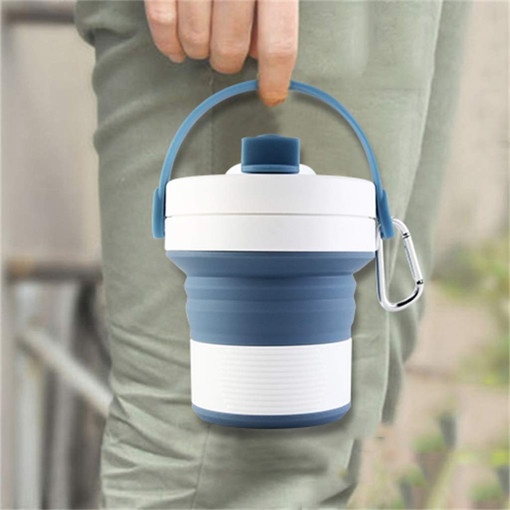 Faltbare Kaffeetasse, 450 Ml Outdoor-Sportarten Geschenk Tasse Kieselgel Einstellbar (5 Farben)