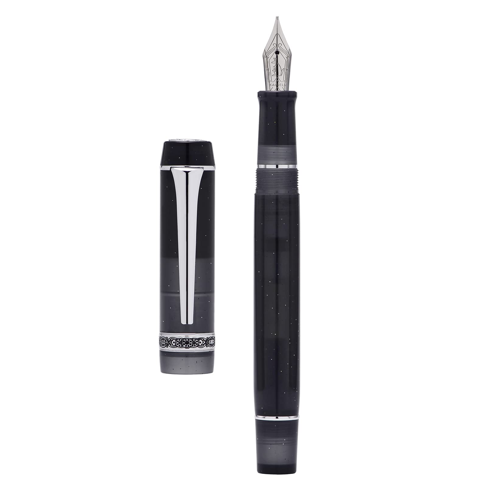 Lanxivi Kaigelu 316 Fountain Pen Fine Nib Size Black Marble Celluloid  Starry Sky with Pen Pouch
