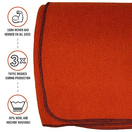Arcturus Military Wool Blanket - 4.5 lbs, Warm, Thick, Washable, Large 64" x 88" - Great for Camping, Outdoors, Sporting Events, and Survival Kits - Image 3