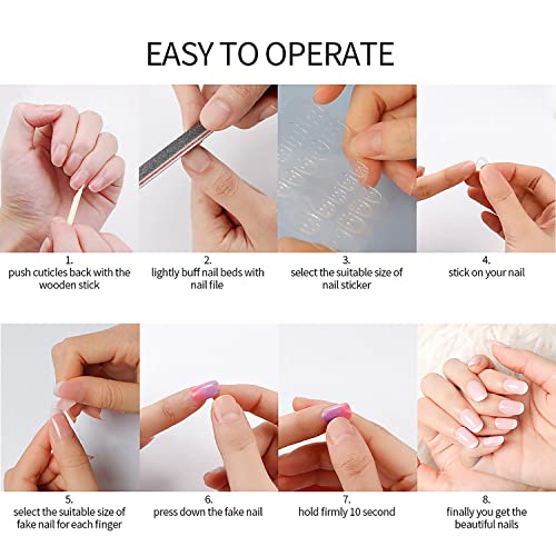 4Th Of July Press On Nails Medium Length Independence Day Nails Designs Blue Matte Patriotic False Nails Usa America Fake Nails Wave Line Stripe Star Acrylic Nails Tips July 4 Nails For Women 24Pcs #TOP4