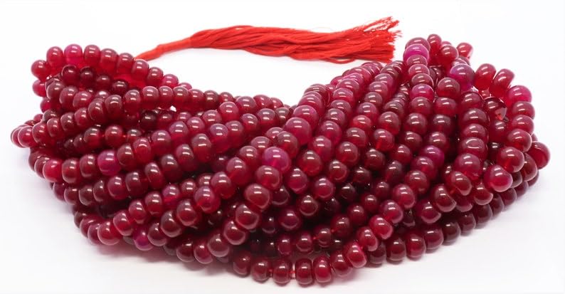 Perles de quartz rubis naturel en pépites lisses 8-9mm de 45cm pour création bijoux