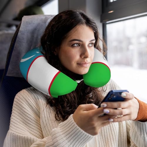 Almohada de viaje ergonómica espuma viscoelástica negra miniatura 6