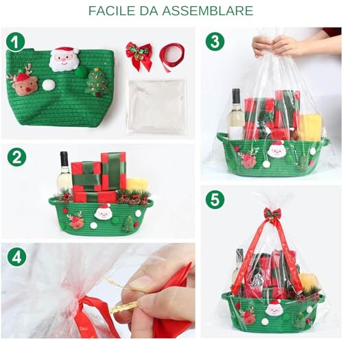 Panier de Noël rotatif 420g avec décorations pour table de fête - 5