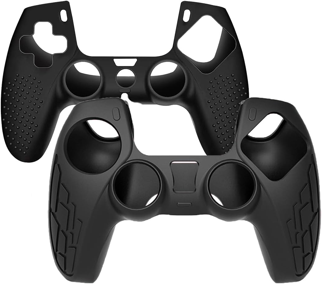 OIVO INDIA Black Controller Silicone Cover PS5 Controller Skin Anti Slip Protective Case Sleeve Compatible with Sony PlayStation 5 Controller (Combo 2)