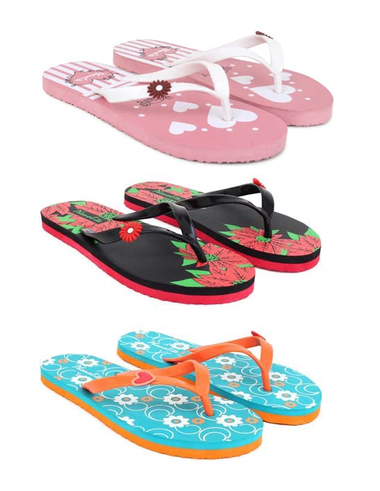 Phonolite Womens Printed Flip Flop Slipper (Black) - Pack of 3 (B0B76TCP3Z) Amazon Price History, Amazon Price Tracker