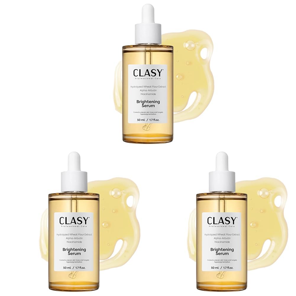 CLASYCARE Leke Karşıtı Aydınlatıcı Yüz Serumu – Niasinamid, Alpha Arbutin ve Hyaluronik Asit İçerikli Serum – Cilt Tonu Eşitleyici, Kore Cilt Bakımı, 50ml (3 paketi)