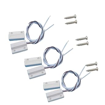 3 Sets of Sensor Alarm Magnetic Reed Switch MC-38B NC and NO Embedded Magnetic Gap Switch White for Door and Window Sensors for Home Security