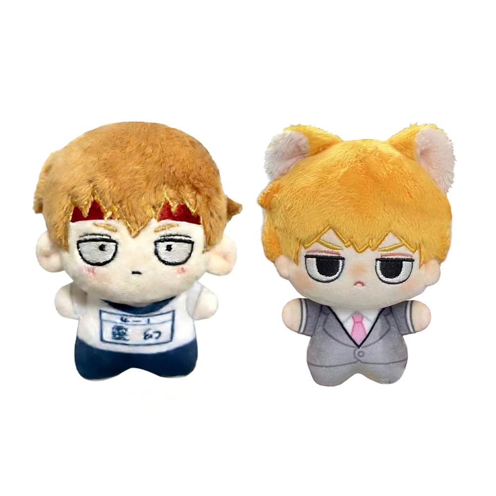 Gooyeh 2PCS Reigen Arataka Anime Plush Soft Padded Soft Stuffed Keychain Pendant Backpack Decoration Colletion Birthday Gifts for Fans 10cm