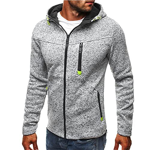Mens Hooded Sweatshirt with Zipper Fleece Lined Sports Jacket Lightweight Slim Fit Hoodie Casual Long Sleeve Coat2
